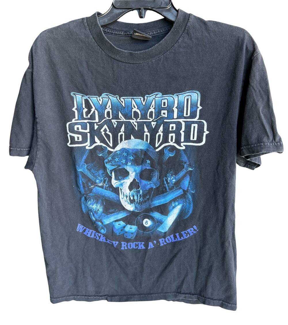 Vintage 2005 Lynyrd Skynyrd "Whiskey Rock-a-Roller" Black band tee sz L
